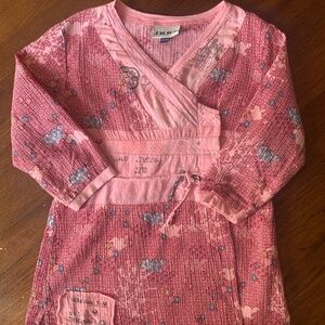 IKKS Kimono Style Pink Floral Printed Top Size 4-5 Years (US)